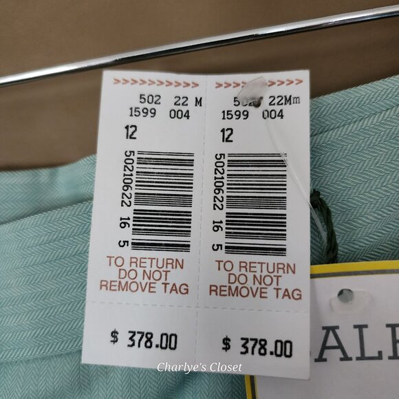 Vintage Bernard Zins Paris Blue Wool Pleated Trousers Sz.12 Quiet‎ Luxury NWT - Picture 8 of 12